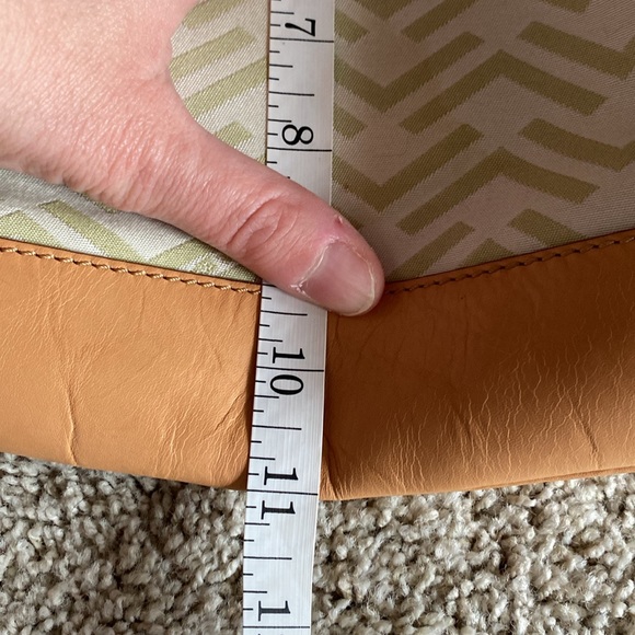 VIA SPIGA: Cream Leather/Canvas Large Shoulder Bag with Braided Handle- SEE PICS - Picture 15 of 16